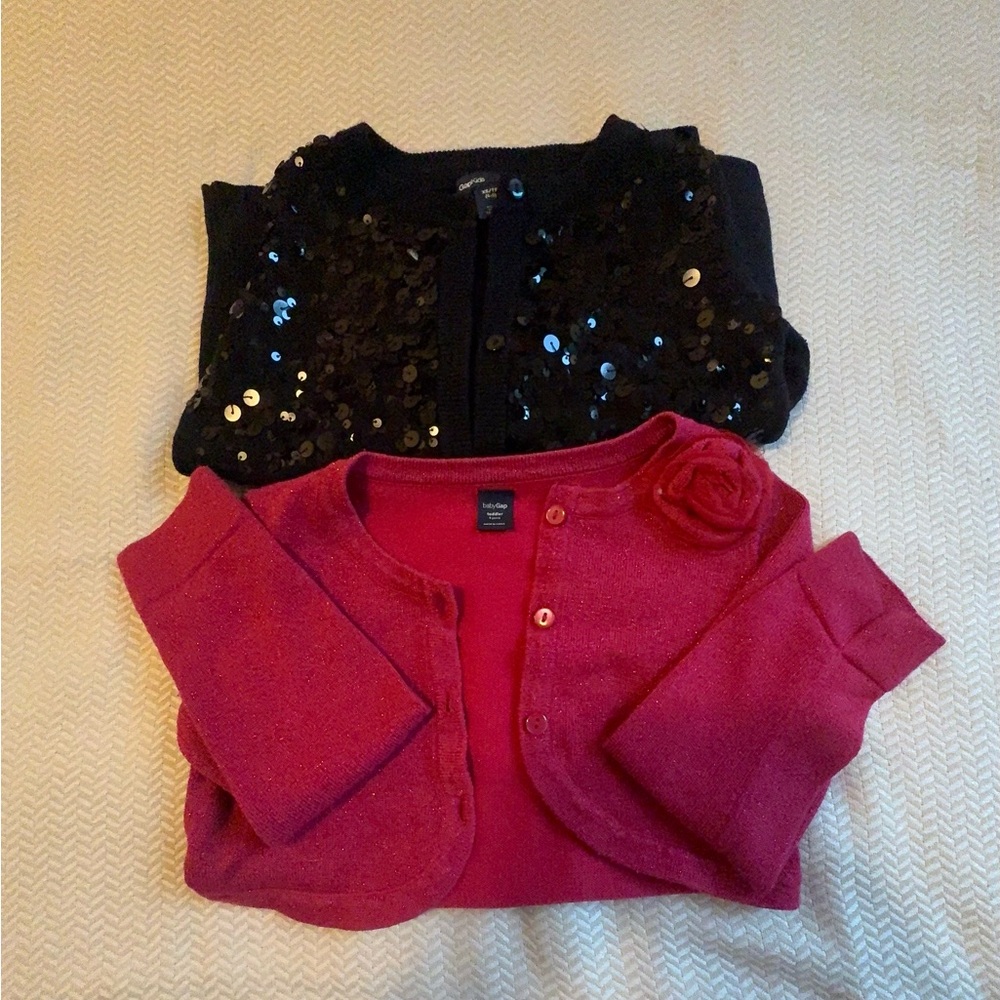 Stylish Kids' Black and Pink Cardigan Set